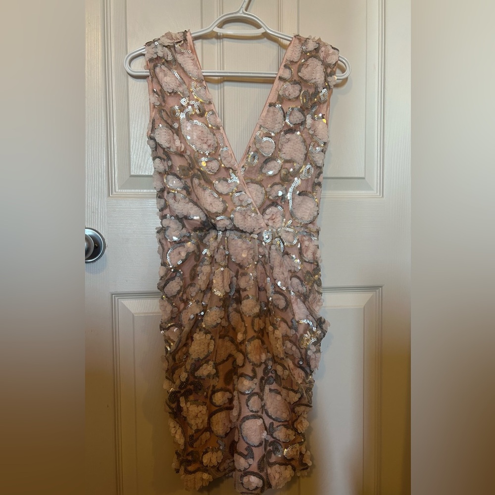 Rare London Blush Sequin Dress